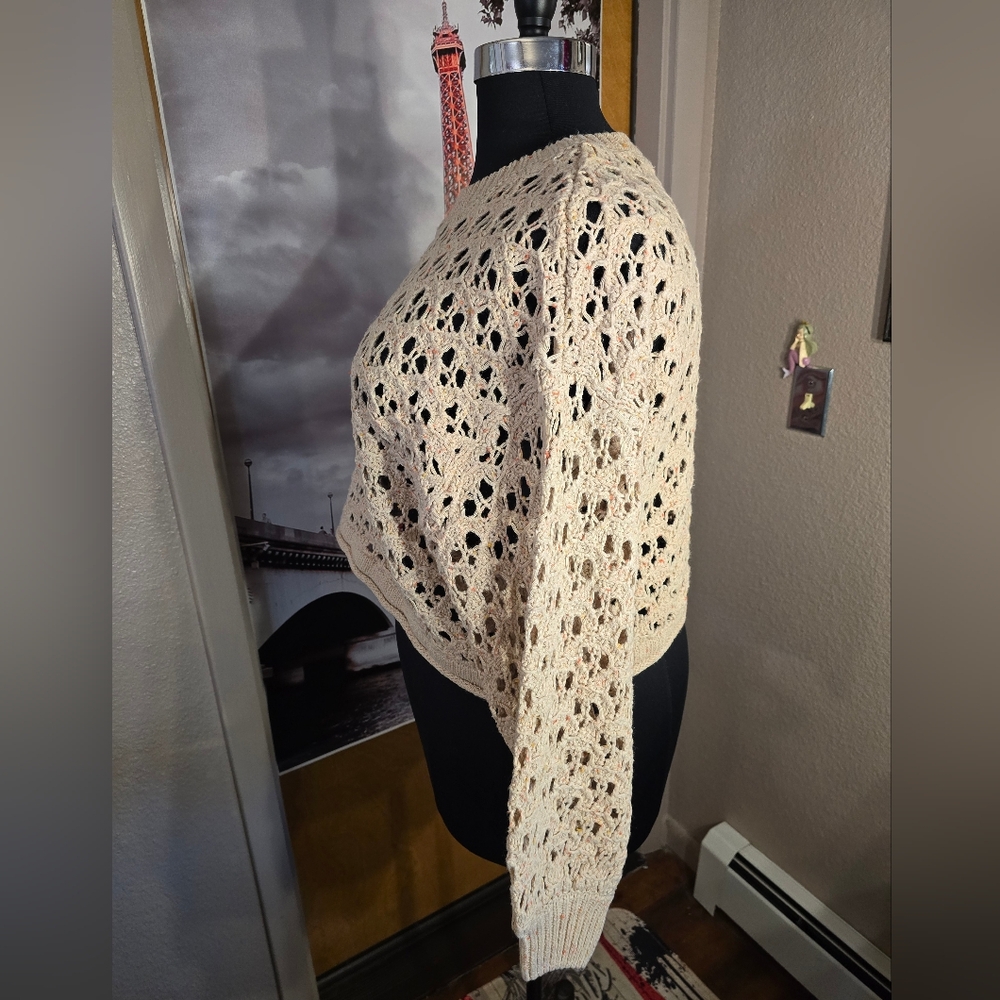 #0569 🧜♀️ L/XL ZENANA Lt Mocha Sweater w/Speckles 30-33ptp 22L Balloon Slvs - Picture 7 of 16